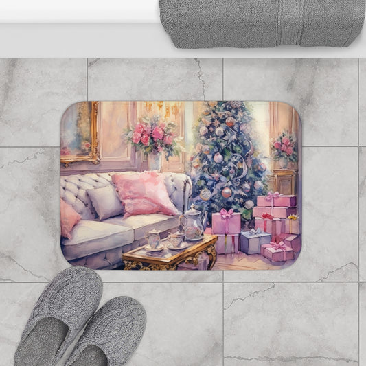 Christmas Livingroom Bath Mat