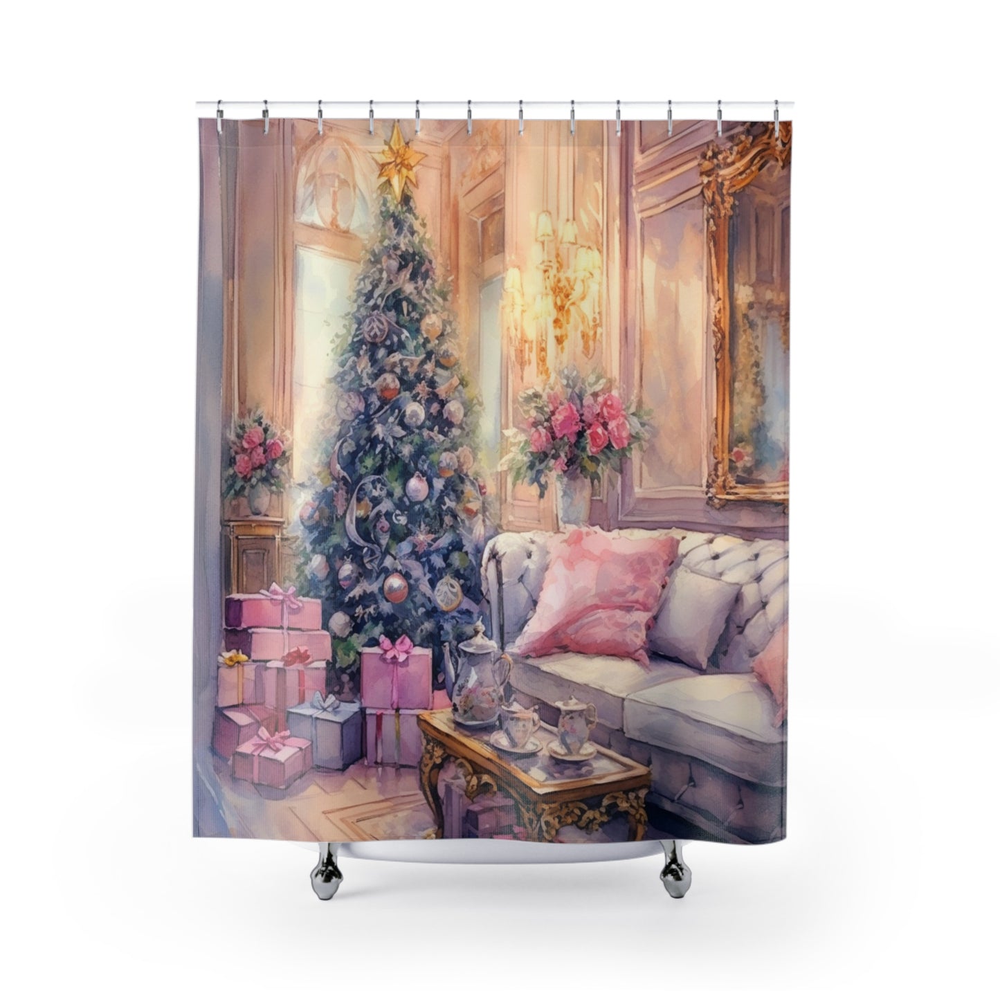 Christmas Livingroom Shower Curtain #1